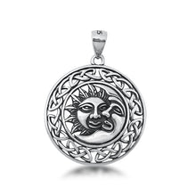 Load image into Gallery viewer, Sterling Silver Oxidized Celtic Sun and Moon Pendant