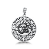 Sterling Silver Oxidized Celtic Sun and Moon Pendant