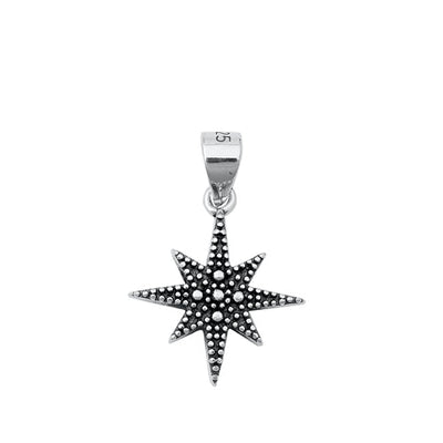 Sterling Silver Oxidized Star Pendant