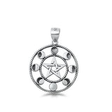 Sterling Silver Oxidized Celtic Star and Moon Pendant