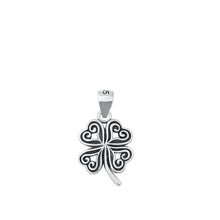 Load image into Gallery viewer, Sterling Silver Oxidized Clover Pendant-14.7mm