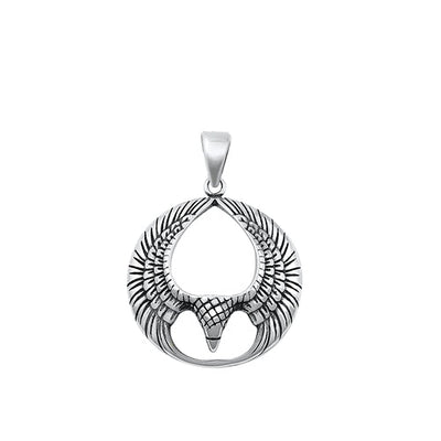 Sterling Silver Oxidized Eagle Pendant-20mm