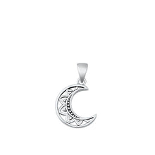Load image into Gallery viewer, Sterling Silver Oxidized Crescent Moon Pendant