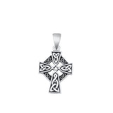 Sterling Silver Oxidized Celtic Cross Pendant