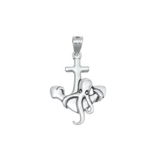 Load image into Gallery viewer, Sterling Silver Oxidized Anchor and Octopus Pendant