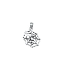 Load image into Gallery viewer, Sterling Silver Oxidized Spider and Web Pendant