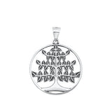 Sterling Silver Oxidized Tree Pendant