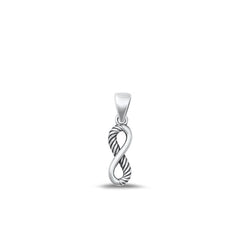 Sterling Silver Oxidized Infinity Pendant Face Height-12.5mm