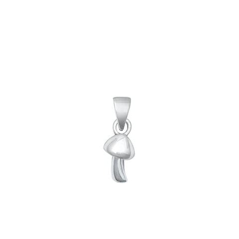 Sterling Silver Oxidized Mushrooms Pendant-10.2mm