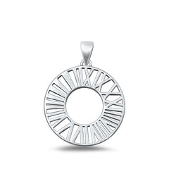 Sterling Silver Oxidized Roman Numerals Pendant Face Height-24mm