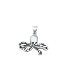 Load image into Gallery viewer, Sterling Silver Oxidized Octopus Plain Pendant Face Height-14.9mm