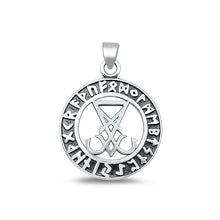 Load image into Gallery viewer, Sterling Silver Oxidized Lucifer Sigil Plain Pendant Face Height-23.6mm