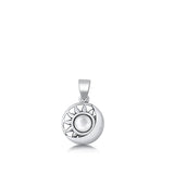 Sterling Silver Oxidized Sun and Moon Pendant