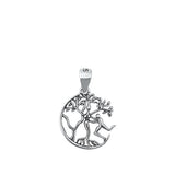 Sterling Silver Oxidized Tree and Man Pendant