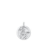 Sterling Silver Rhodium Plated Chinese Zodiac Horse Pendant