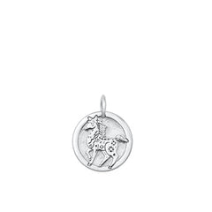 Sterling Silver Rhodium Plated Chinese Zodiac Horse Pendant