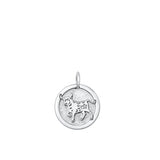 Sterling Silver Rhodium Plated Chinese Zodiac Ox Pendant