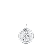 Load image into Gallery viewer, Sterling Silver Rhodium Plated Chinese Zodiac Rabbit Pendant