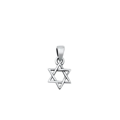 Sterling Silver Oxidized Star of David Pendant-11 mm