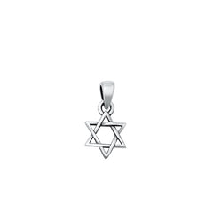 Sterling Silver Oxidized Star of David Pendant-11 mm