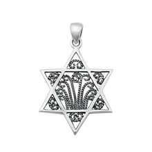 Load image into Gallery viewer, Sterling Silver Oxidized Star of David Pendant-27.5 mm