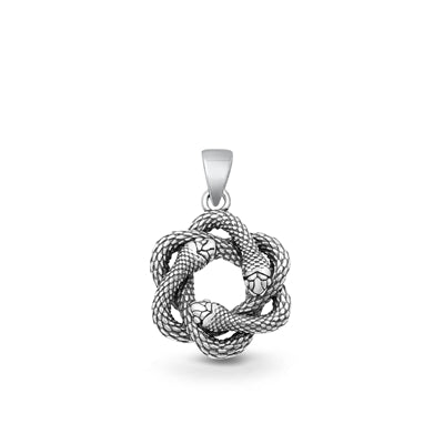 Sterling Silver Oxidized Snakes Pendant