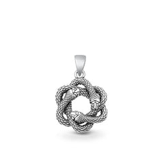 Sterling Silver Oxidized Snakes Pendant