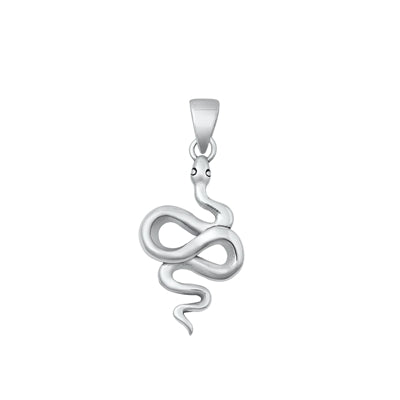 Sterling Silver Oxidized Snake Pendant