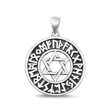 Load image into Gallery viewer, Sterling Silver Oxidized Star Of David Plain Pendant Face Height-27.3mm