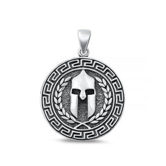 Sterling Silver Oxidized Viking Helmet Plain Pendant Face Height-26mm