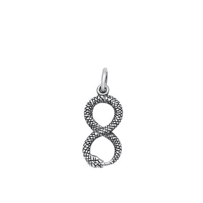 Sterling Silver Oxidized Snake Plain Pendant Face Height-17.4mm