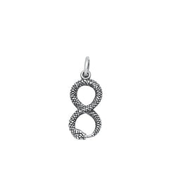 Sterling Silver Oxidized Snake Plain Pendant Face Height-17.4mm