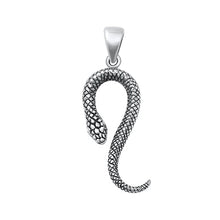 Load image into Gallery viewer, Sterling Silver Oxidized Snake Plain Pendant Face Height-30.6mm