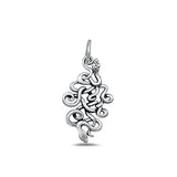 Sterling Silver Oxidized Snakes Plain Pendant Face Height-22.5mm