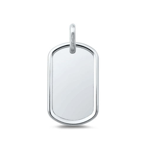 Sterling Silver Polished Dog Tag Pendant