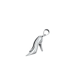 Sterling Silver Oxidized High Heel Shoe Plain Pendant Face Height-16mm