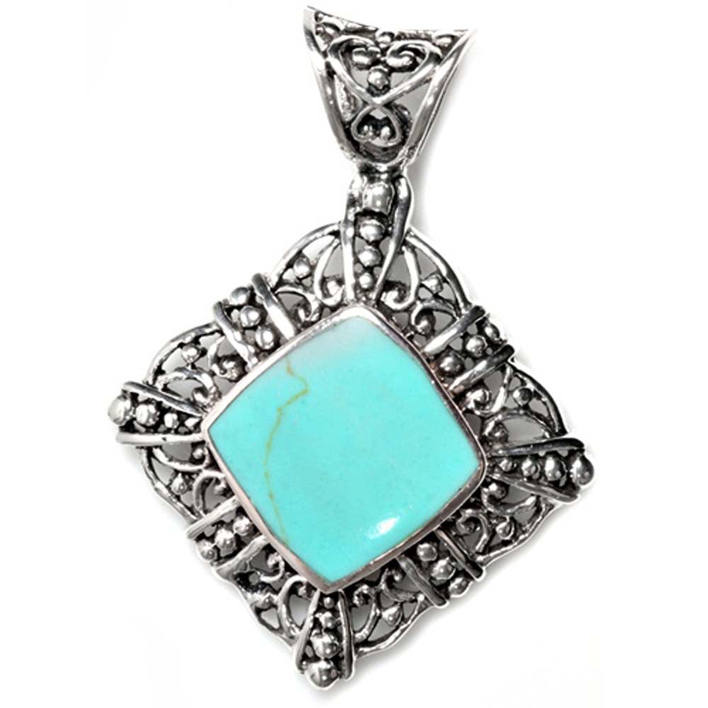 Sterling Silver Turquoise Stone Pendant