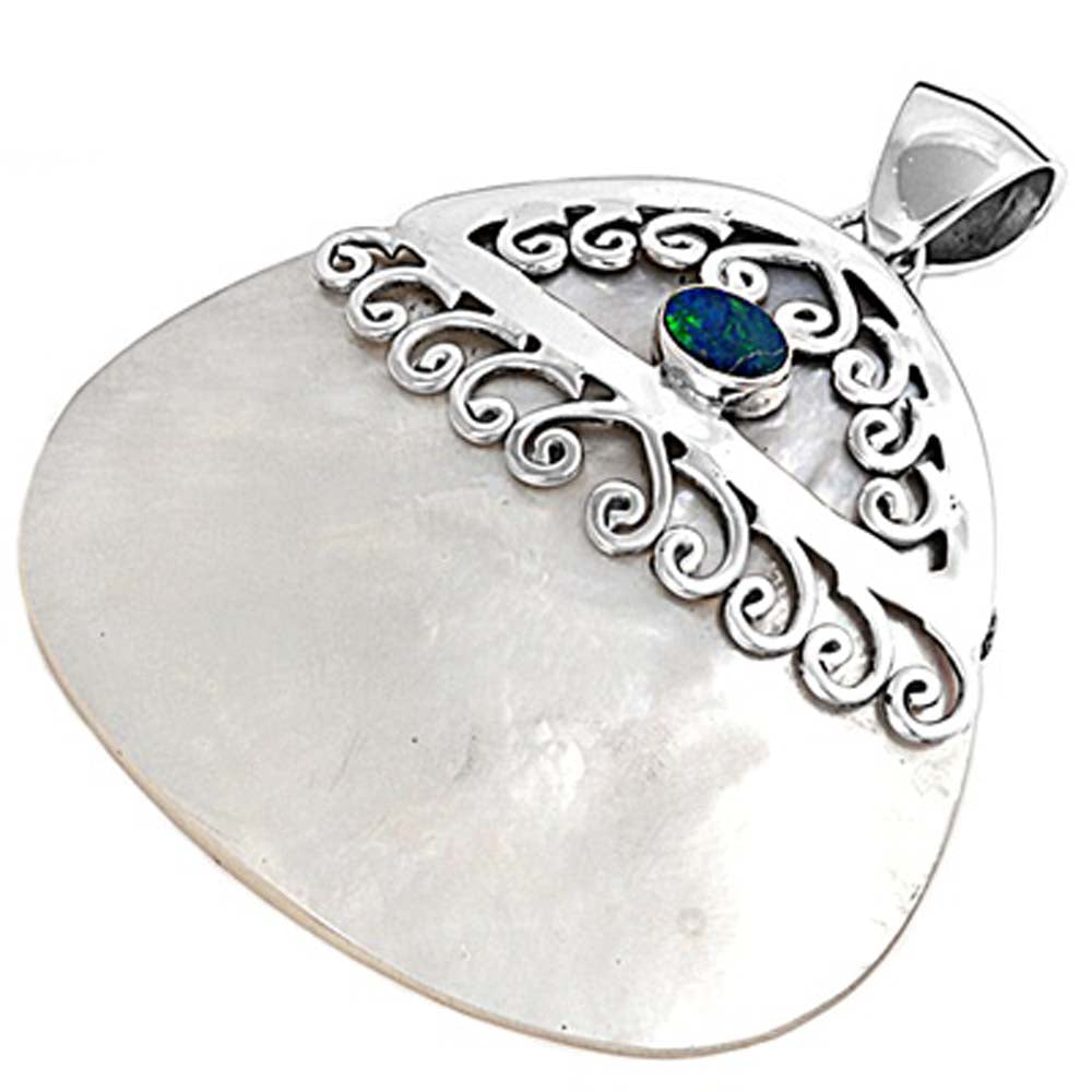 Sterling Silver Pearl Stone Pendant