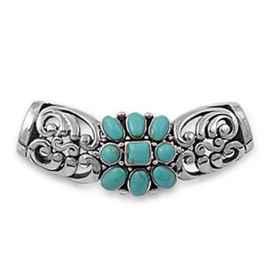 Sterling Silver Slide Turquoise Stone Pendant