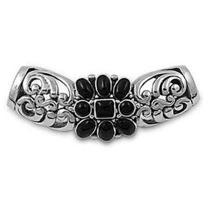 Sterling Silver Slide Black Onyx Stone Pendant