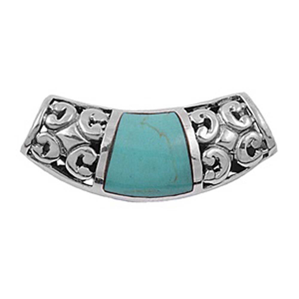 Sterling Silver Slide Turquoise Stone Pendant