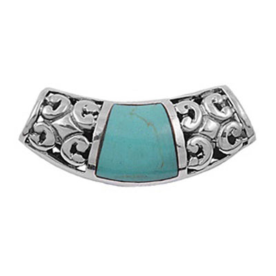Sterling Silver Slide Turquoise Stone Pendant