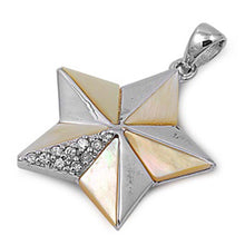 Load image into Gallery viewer, Sterling Silver Star Clear CZ Stone Pendant