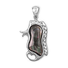Load image into Gallery viewer, Sterling Silver Seahorse Shell and Pearl Stone Pendant