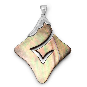 Sterling Silver Abalone Shell Pendant-39mm