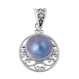 Sterling Silver Mabe Pearl Stone Pendant