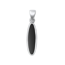 Load image into Gallery viewer, Sterling Silver Oxidized Black Agate Pendant-22.1mm