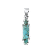 Load image into Gallery viewer, Sterling Silver Oxidized Genuine Turquoise Pendant-22.1mm
