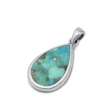 Load image into Gallery viewer, Sterling Silver Genuine 24.2mm Turquoise Stone Pendant