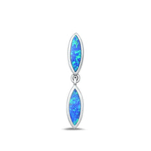 Load image into Gallery viewer, Sterling Silver Oxidized Blue Lab Opal Pendant Face Height-29.4mm